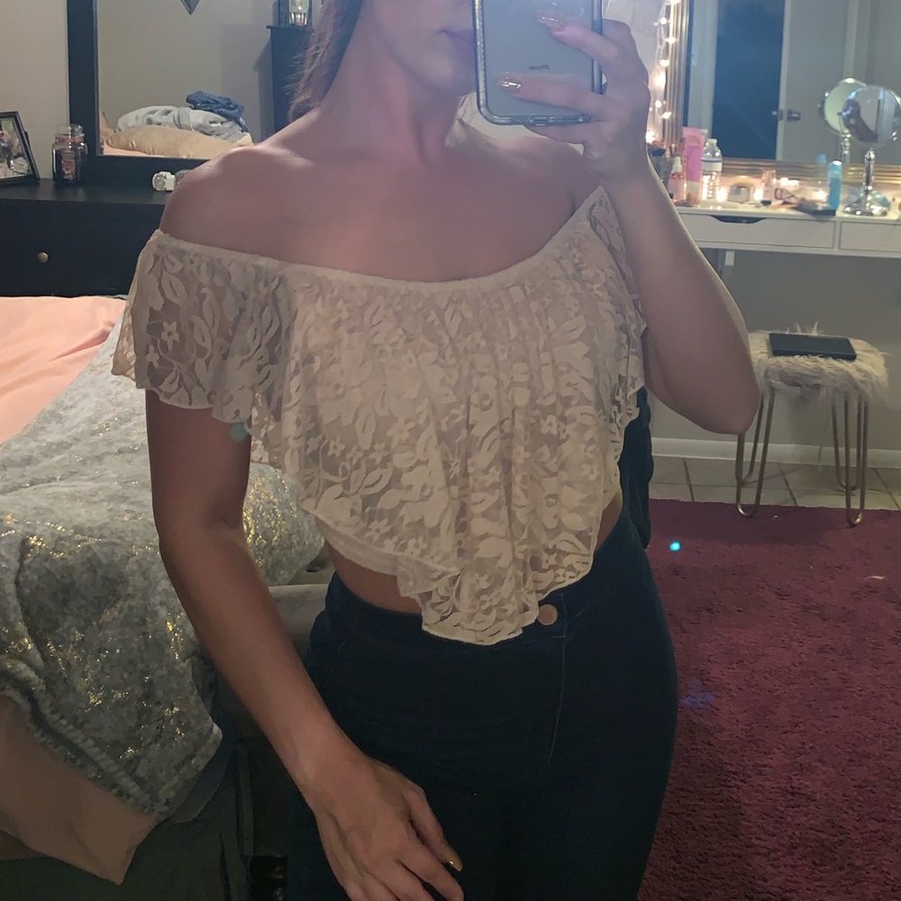 Nude floral top